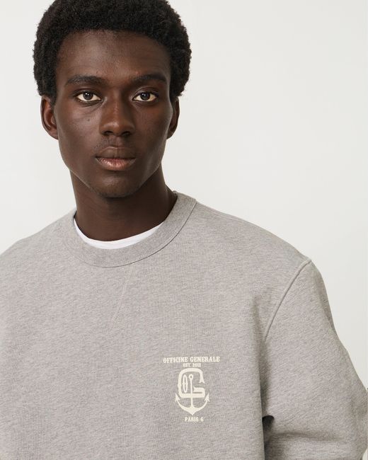Officine Generale Gray Hoodie Darius for men