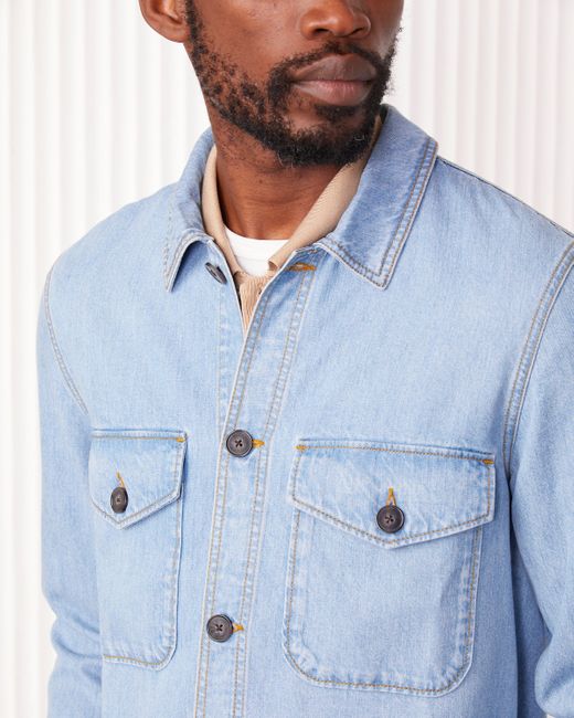 Officine Generale Blue Hany Overshirt for men