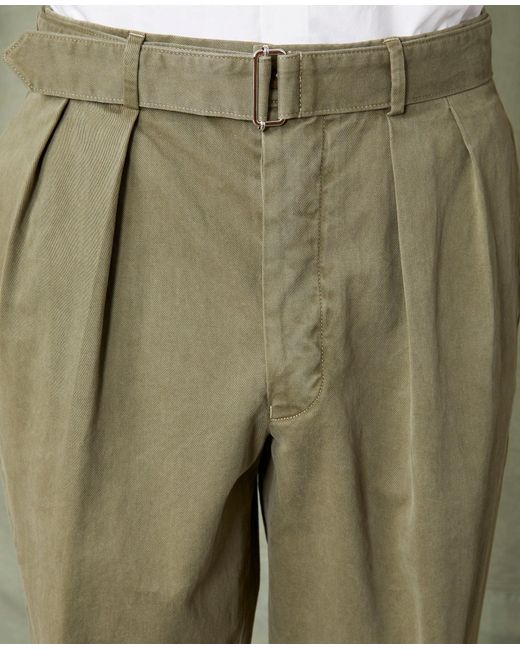 Officine Generale Green Pleated Chino for men