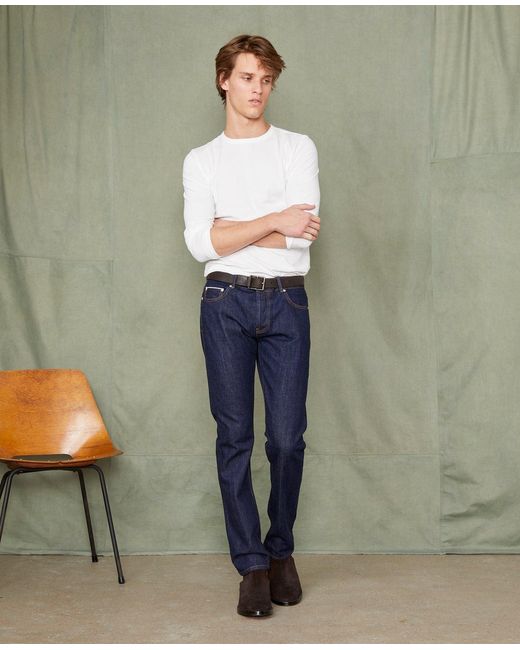 Officine Generale Blue Slim Fit Denim for men