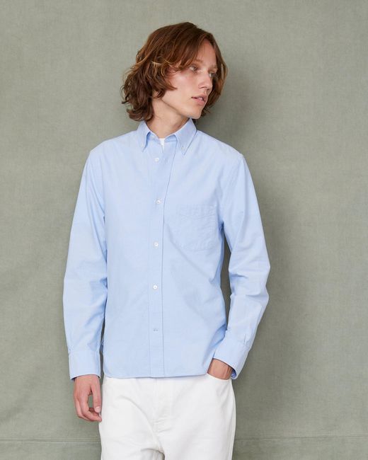 Officine Generale Blue Chemise Bd Oxford for men