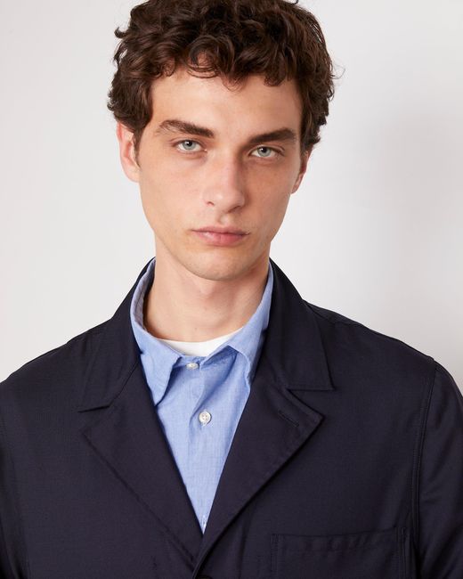 Officine Generale Blue New Sycamore Overshirt for men