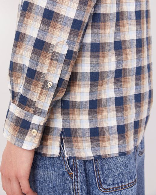 Officine Generale Blue Chemise Younes for men