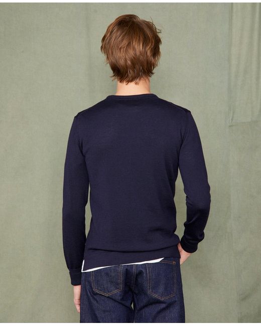 Officine Generale Blue Crewneck Sweater