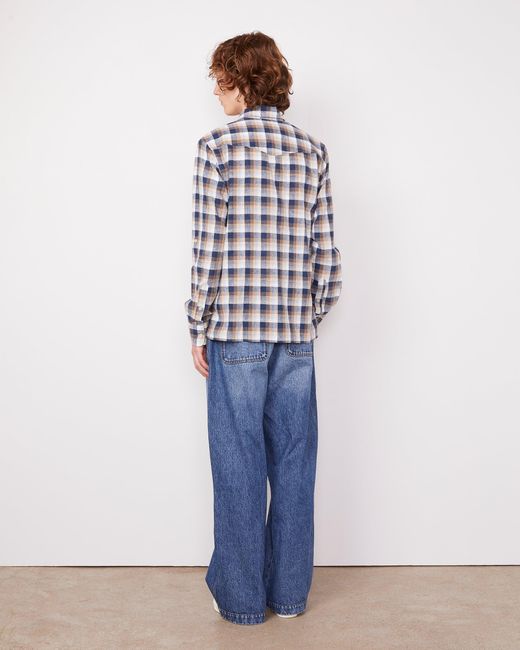 Officine Generale Blue Chemise Younes for men