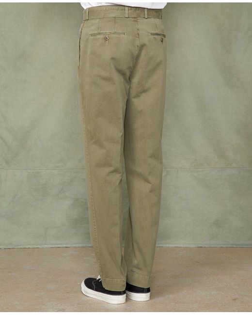 Officine Generale Green Pleated Chino for men