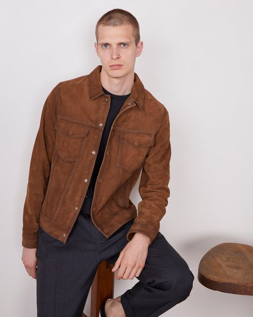 Officine Generale Blue Leonide Jacket for men