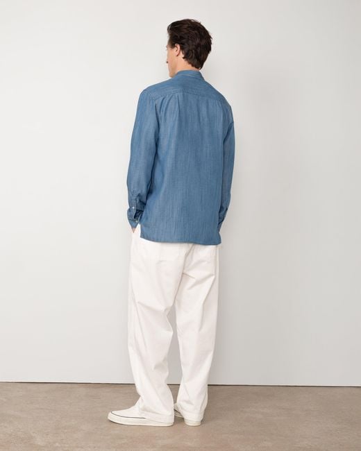 Officine Generale Blue Chemise Guido for men