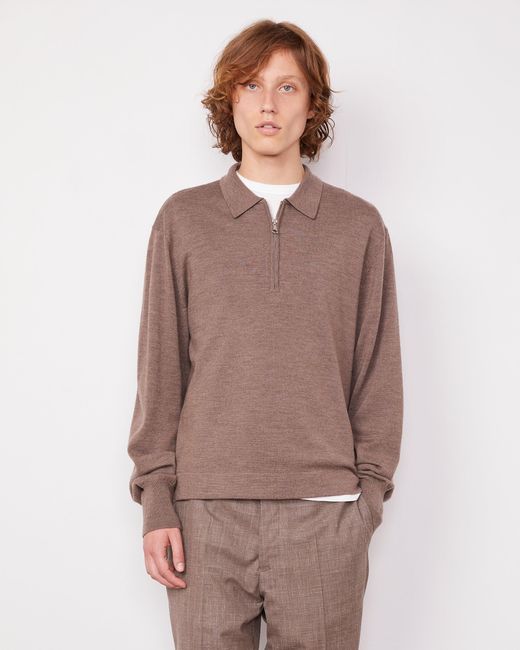 Officine Generale Brown Polo Bene for men