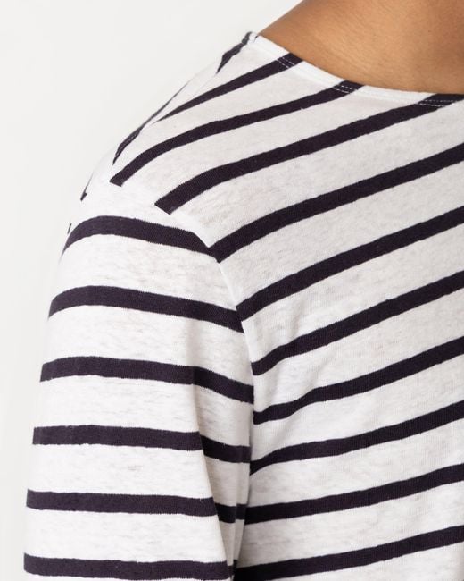 Officine Generale White T-Shirt Marinière for men