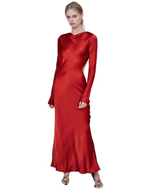 Synthetic Aubrey Long Sleeve Midi Dress 