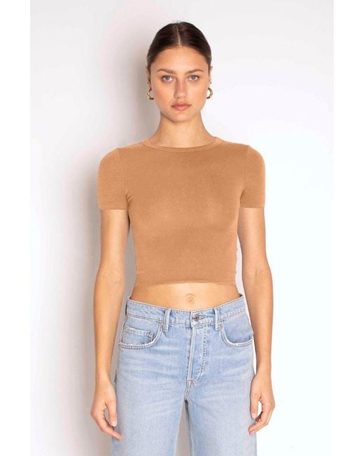 The Range No Bra Club Cropped Ss Crew in Blue | Lyst