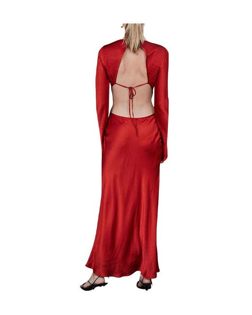 BEC \u0026 Bridge Women's Aubrey Long Sleeve Midi Dress - Red - Maxi Dresses