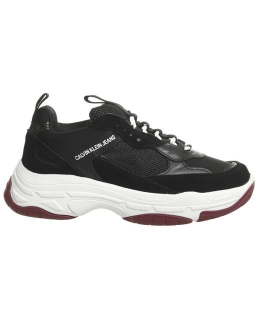 calvin klein marvin chunky trainers in black
