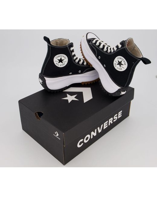 converse run star hike black trainers