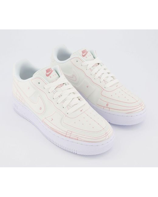 nike air force 1 07 trainers summit white university red lx f