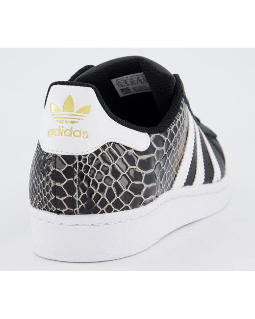 superstar trainers black white white croc