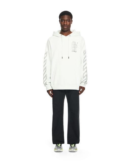 Off-White c/o Virgil Abloh White Outline Double Arrow Skate Hoodie for men