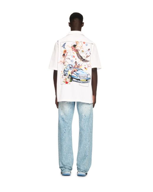 Off-White c/o Virgil Abloh Blue Paint-Splatter Jeans for men