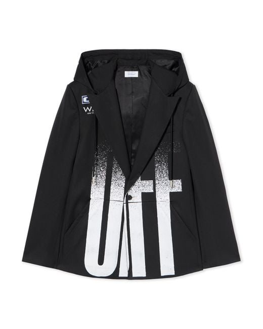 Off-White c/o Virgil Abloh Black Big Off Gradient Wool Hood Jacket for men