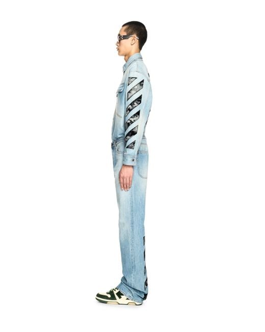 Off-White c/o Virgil Abloh Blue Diagonal Fresco Jeans for men