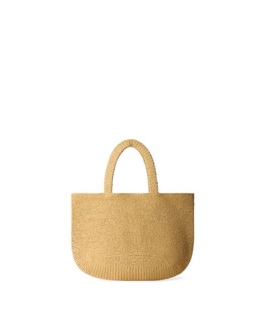 Off-White c/o Virgil Abloh Metallic Jitney Quote Raffia Tote Bag