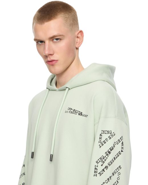 Off-White c/o Virgil Abloh White Type Arrow Diagonal Loose Hoodie for men