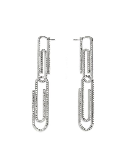 Off-White c/o Virgil Abloh Blue Paperclip Strass Earrings