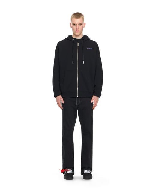 Off-White c/o Virgil Abloh Black Gradient Full Zip Hoodie for men