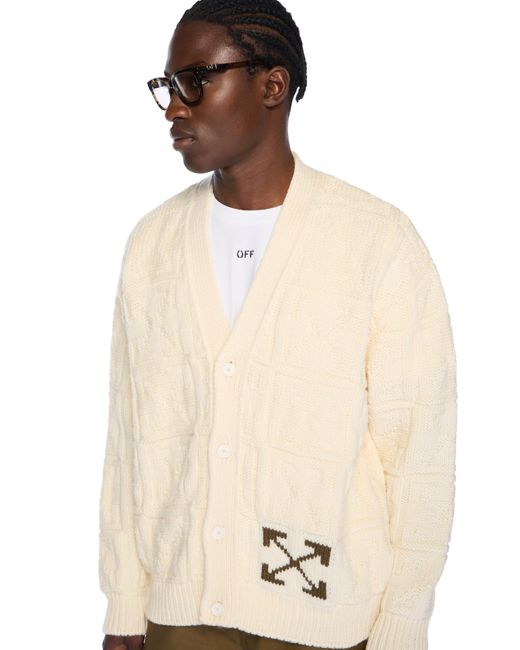 Off-White c/o Virgil Abloh Natural Arrow 3D Stitch Cardigan for men