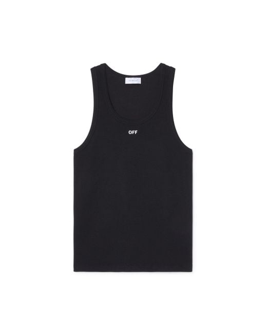 Off Stamp Rib Tanktop di Off-White c/o Virgil Abloh in Blue da Uomo