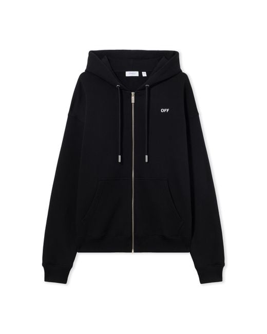Off-White c/o Virgil Abloh Black Graphic Full Zip Hoodie for men