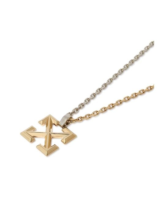 Off-White c/o Virgil Abloh Brown Bicolor Arrow Pendant Necklace for men