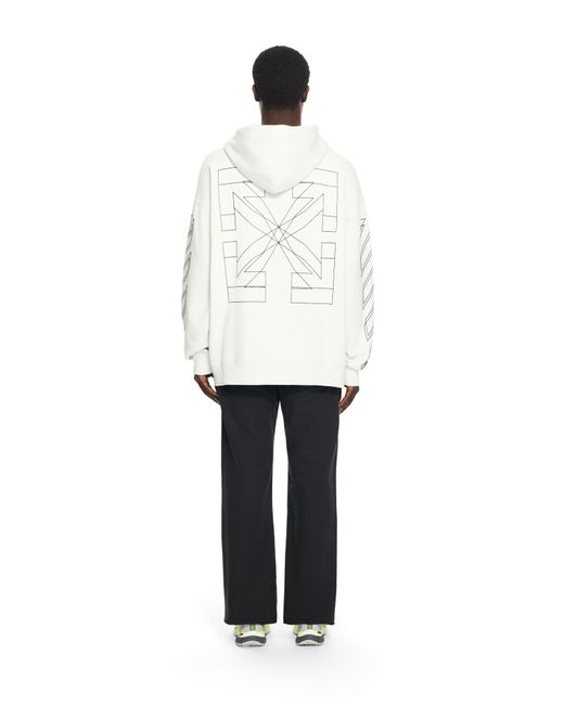 Off-White c/o Virgil Abloh White Outline Double Arrow Skate Hoodie for men