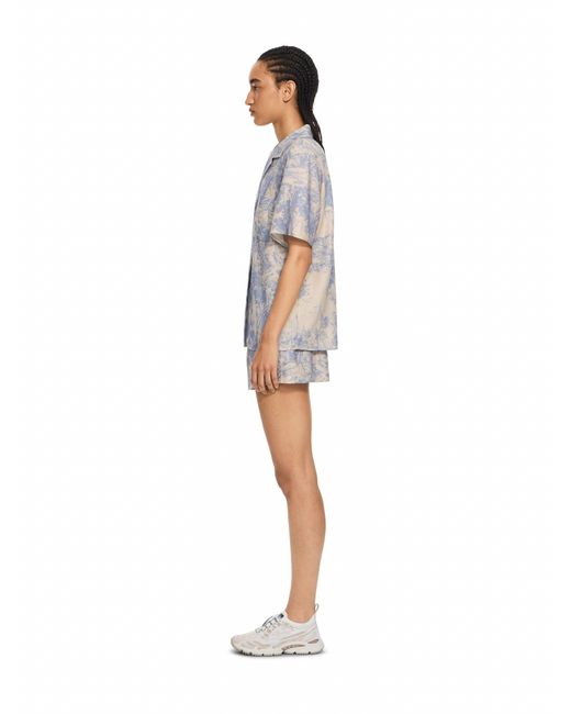 Off-White c/o Virgil Abloh Gray City Nature Linen Ss Pajama Shirt