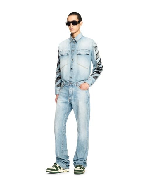 Off-White c/o Virgil Abloh Blue Diagonal Fresco Jeans for men