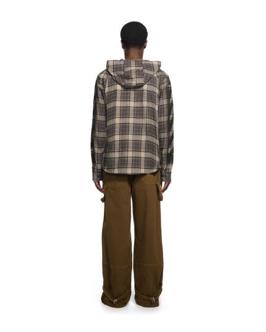 Off-White c/o Virgil Abloh Gray Spray Diagonal Hooded Shirt for men