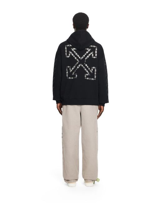 Off-White c/o Virgil Abloh Black Chain Arrow Diagonal Skate Hoodie for men