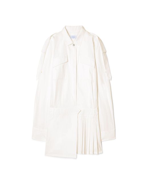 Off-White c/o Virgil Abloh White Savana Poplin Mini Dress