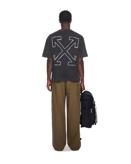 Off-White c/o Virgil Abloh Black News Outl Arrow Skate Logo T-Shirt for men