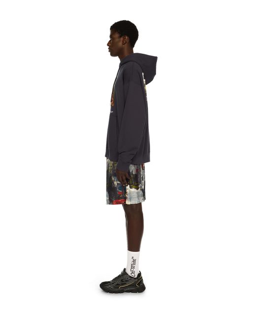 Off-White c/o Virgil Abloh Blue Train Off Skate Hoodie for men