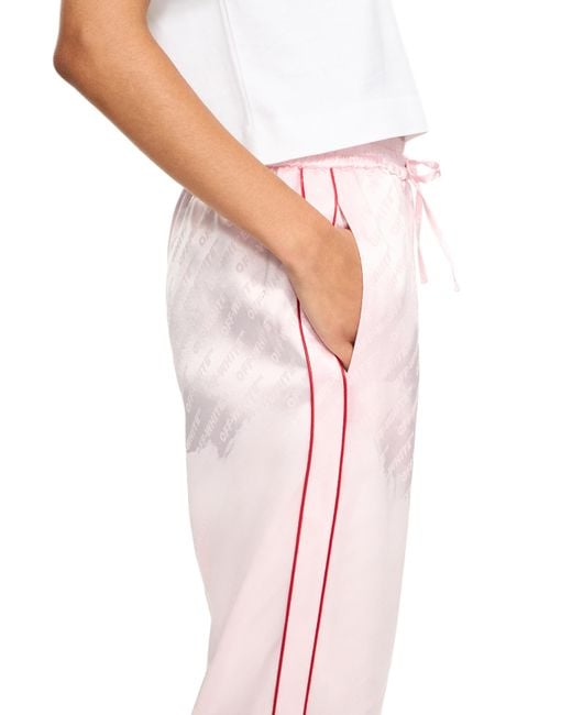 Off-White c/o Virgil Abloh Pink Jacquard Satin Pajama Pants
