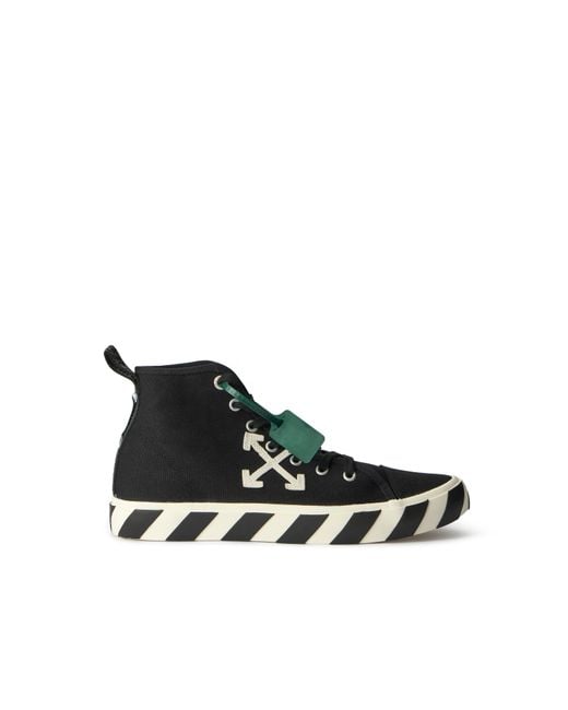 Off-White c/o Virgil Abloh Black Mid Top Vulcanized Sneakers for men