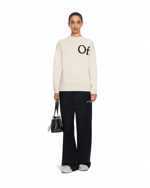Off-White c/o Virgil Abloh White Bookish Shared Logo Knit Crewneck