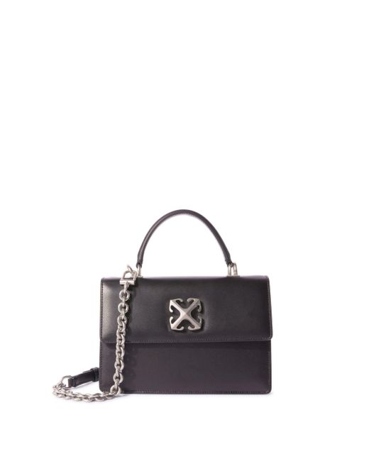 Off-White c/o Virgil Abloh Black Jitney 1.4 Leather Top Handle Bag