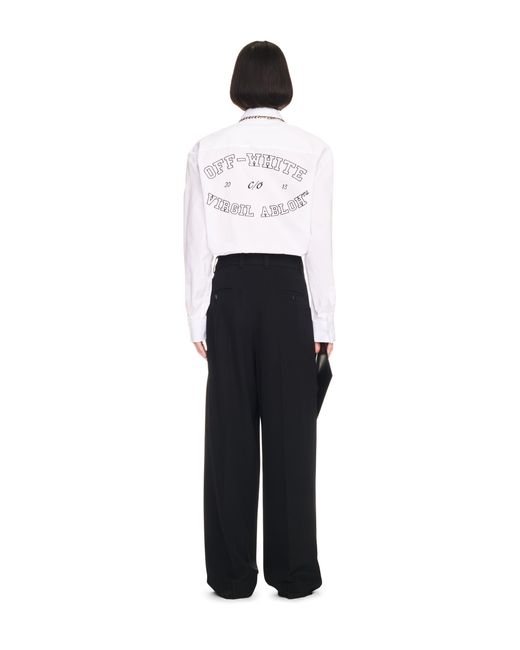 Off-White c/o Virgil Abloh Black Ow Emb Wool Darted Pant for men