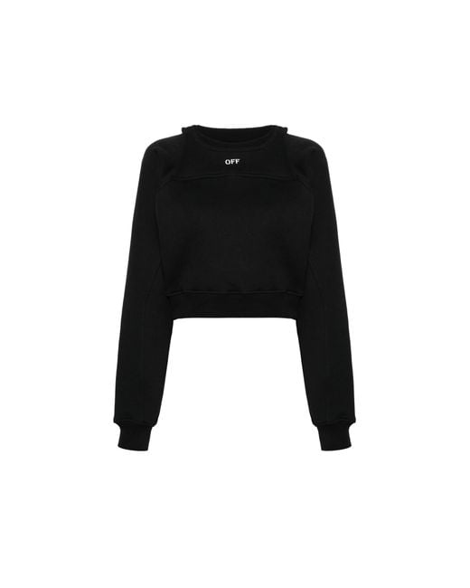 Off-White c/o Virgil Abloh Black Off Stamp Round Crop Crewneck