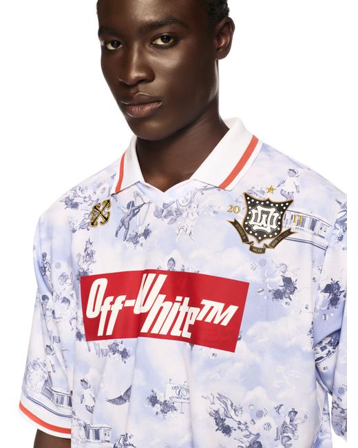 Off-White c/o Virgil Abloh White Fresco Soccer S/S Polo Lilac Allove for men