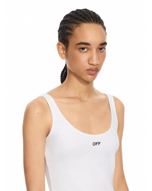 Off-White c/o Virgil Abloh White Off Stamp Rib Tank Top