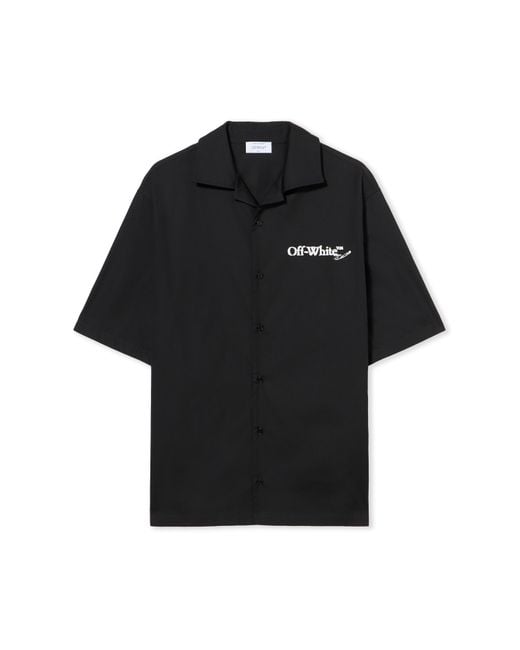 Off-White c/o Virgil Abloh Black Scribble Arrow Poplin Bowling Shirt for men